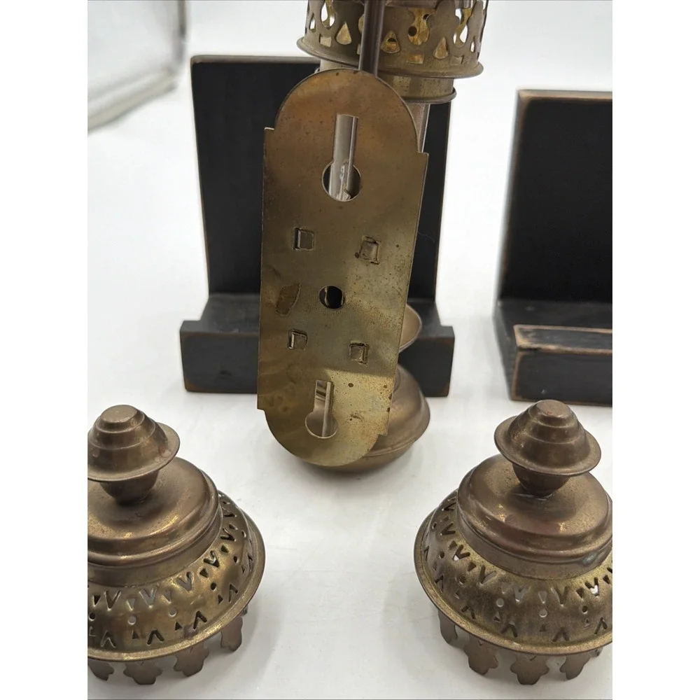 Set Of 2 Vintage Brass Carriage Railroad Train Wall Sconce Candle Lamps